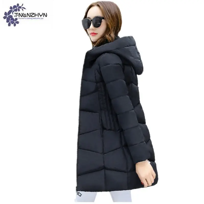 2017 Женский Зимний пуховик с капюшоном однотонный утеплитель хлопковой