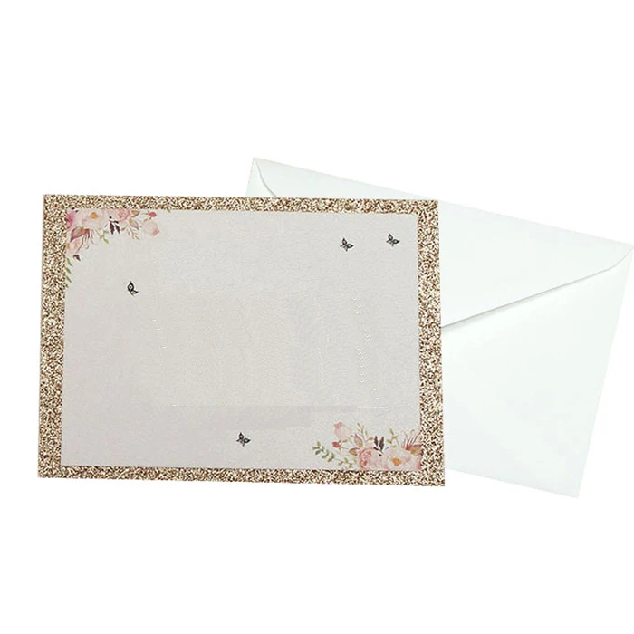 Rose Gold blank Dualswish 50 шт. блестящая золотая бумага свадебные открытки вечерние сувениры карты с конвертом Baby Shower Свадебные украшения - Цвет: Rose Gold blank