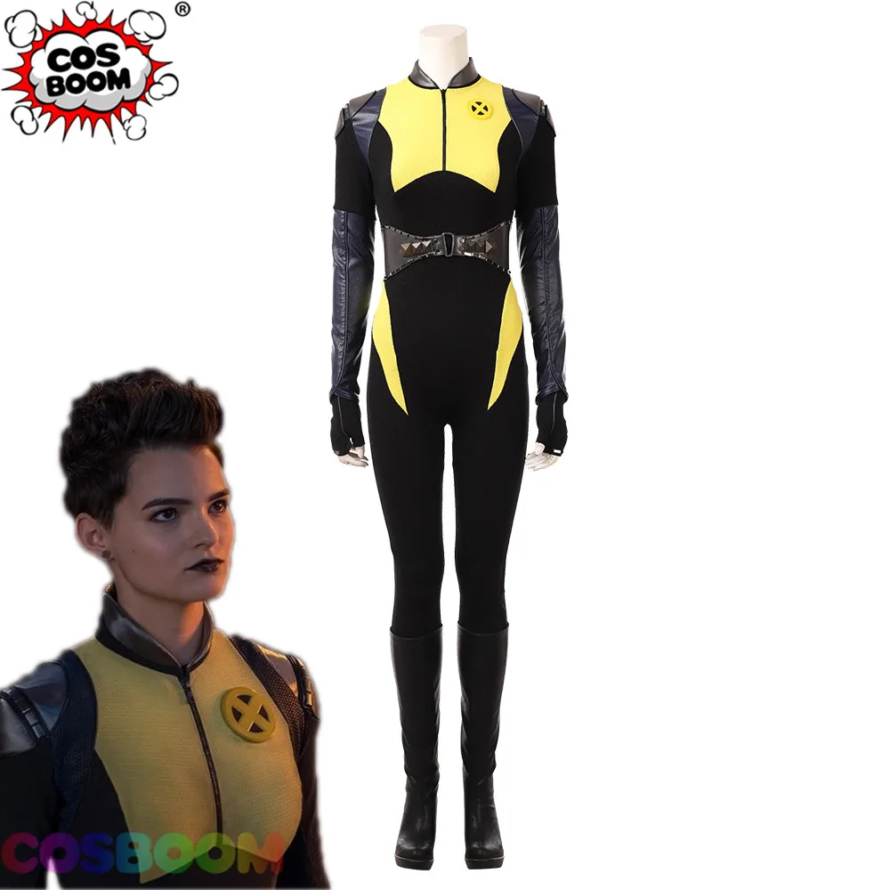 COSBOOM Negasonic подростков утверждает Косплэй костюм Дэдпул 2 наряд Ellie Phimister