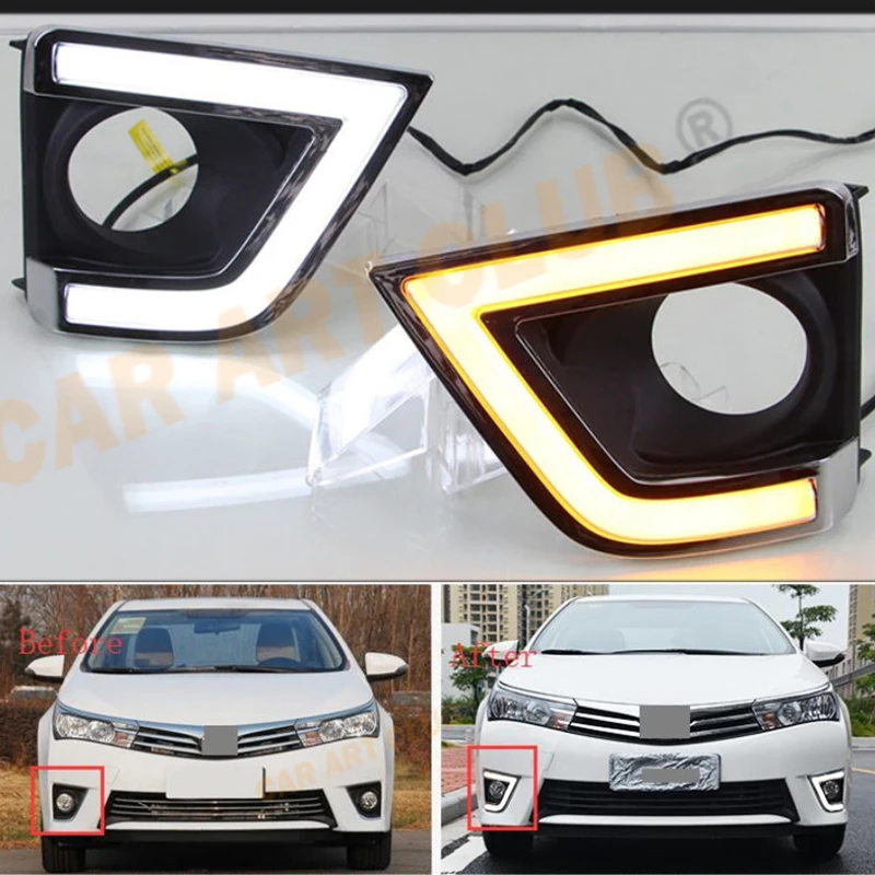 Для Toyota Yaris 2013 2014 2015 дневные ходовые огни drl запасные части Автозапчасти