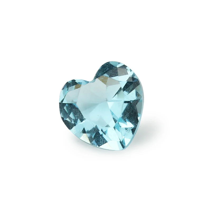100PCS 3x3~10x10mm Heart Shape Loose Stone Brilliant Cut Light Sea BLue Color Glass gems beads For Jewelry DIY | Украшения и