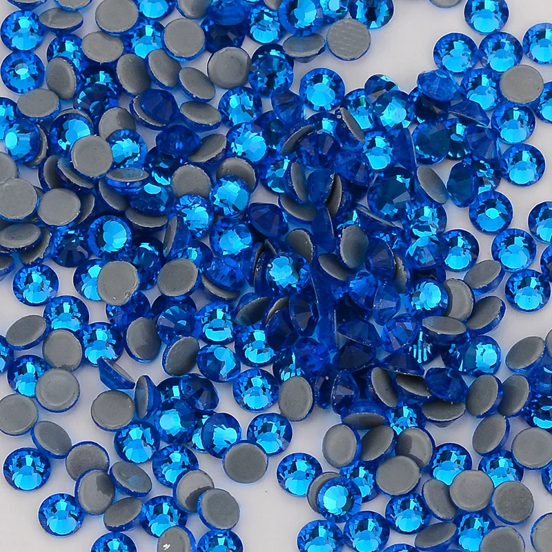 Высококачественные Стразы CapriBlue с плоской задней поверхностью стеклянные стразы