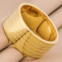 18k yellow gold Настоящее 18 к твердое желтое золото Тибетский буддизм сердце Сутра Мантра Лаки амулет Будды Кольца для мужчин и женщин подарок вечерние ювелирные изделия индия - Цвет камня: 18k yellow gold