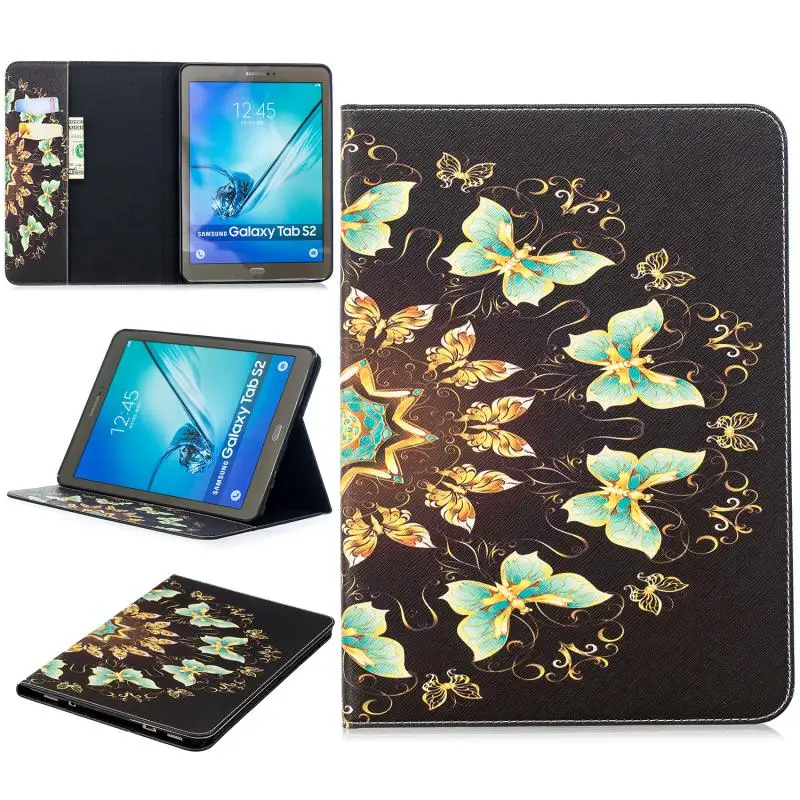 Из искусственной кожи чехол-бумажник чехол для Samsung Galaxy Tab S2 9 7 дюймов T810 T813 T815 T819