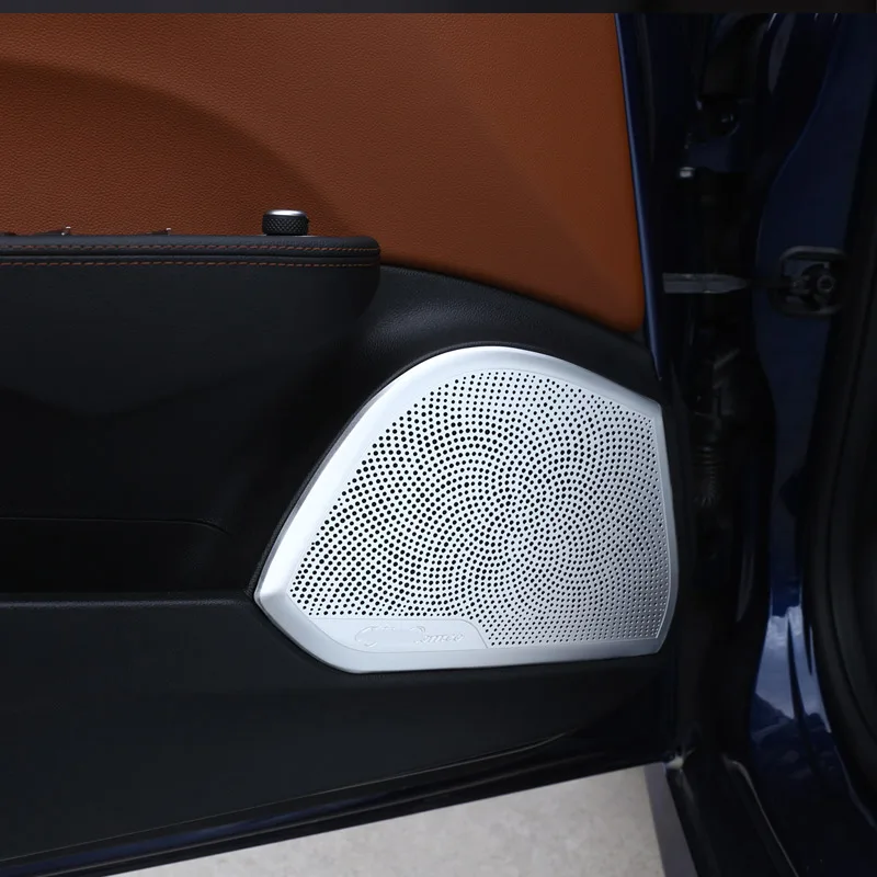 

Newest For Alfa Romeo Giulia 2017 Aluminum alloy Door Speaker Cover Trim Car Accessories Set of 4pcs