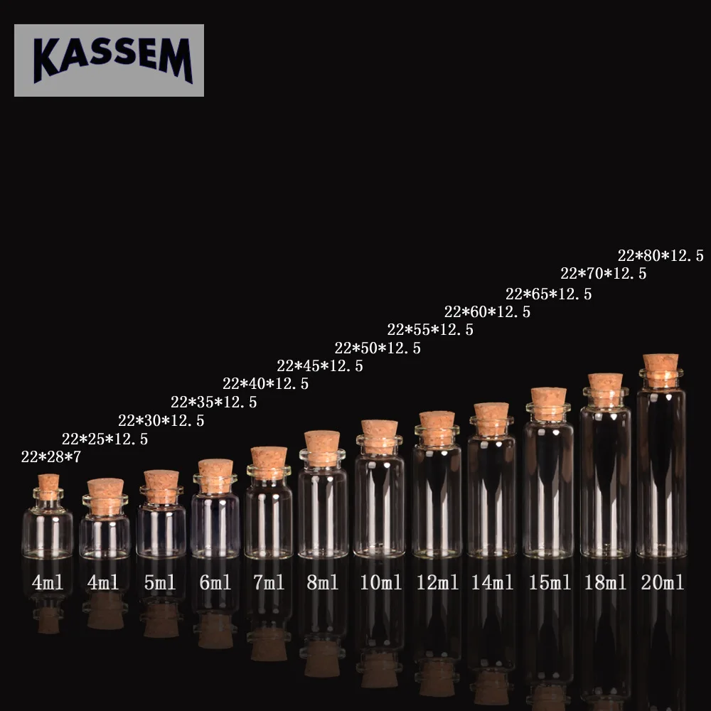 Милые стеклянные бутылки маленькие банки для поделок с пробками 50 шт. 22*70*12 5 мм 18