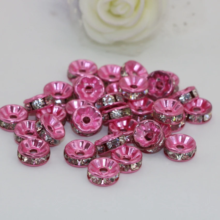 Розовые разделители аксессуары бисер высокого качества из горного хрусталя abacus