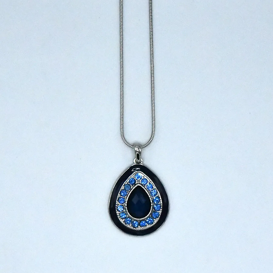 Bohemian Water Drop Crystal Pendant Necklace Alloy Link Chain Fashion Design Jewelry Zircon Necklaces For Women Wholesale n038 | Украшения