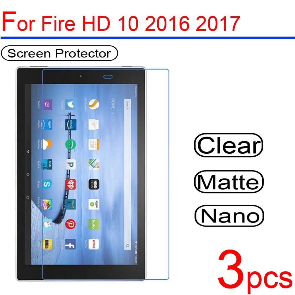 3 шт. Ультра прозрачная мягкая ЖК защитная пленка для экрана Защитная крышка Amazon Kindle Fire HD 7 8 10 2016 2017 +