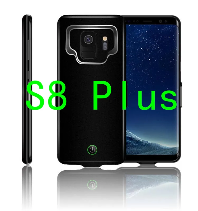 Чехол для зарядки аккумулятора для samsung Galaxy S8, S9 Plus, Note 9, A8 Plus,, чехол для зарядного устройства, запасная упаковка, внешний аккумулятор, чехол, Capa - Цвет: S8 Plus-Black