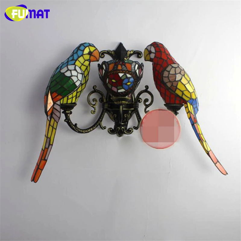 FUMAT настенный светильник попугай бра креативный витражный художественный s