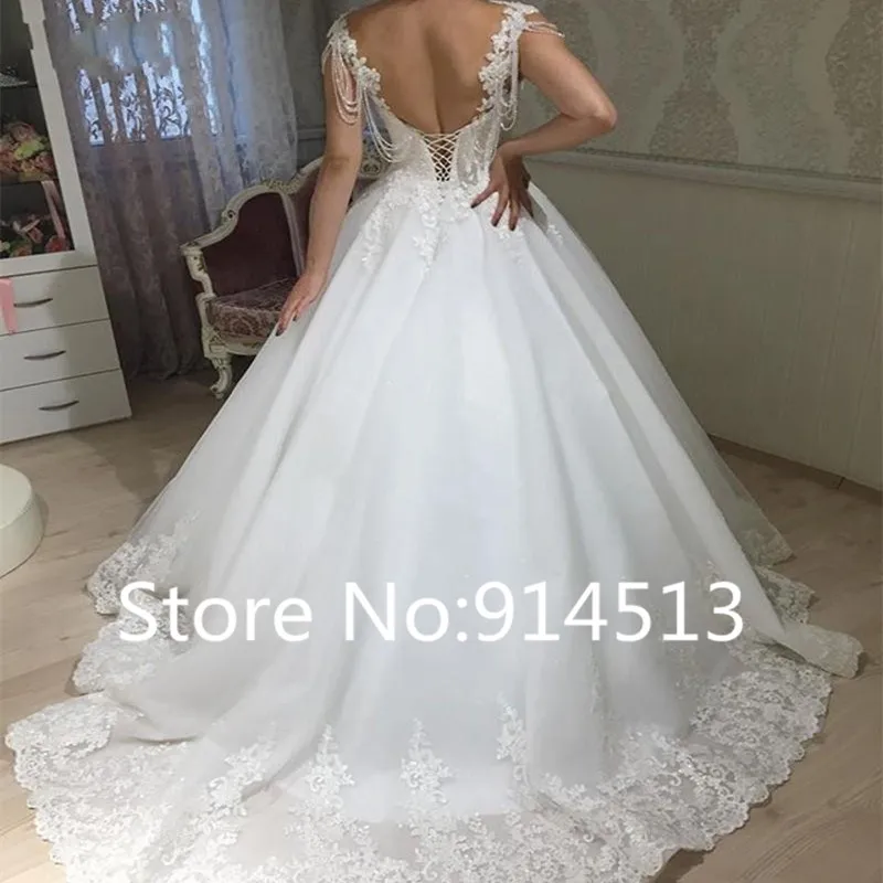 Элегантный v образный вырез свадебное платье без рукавов Белый цвет слоновой