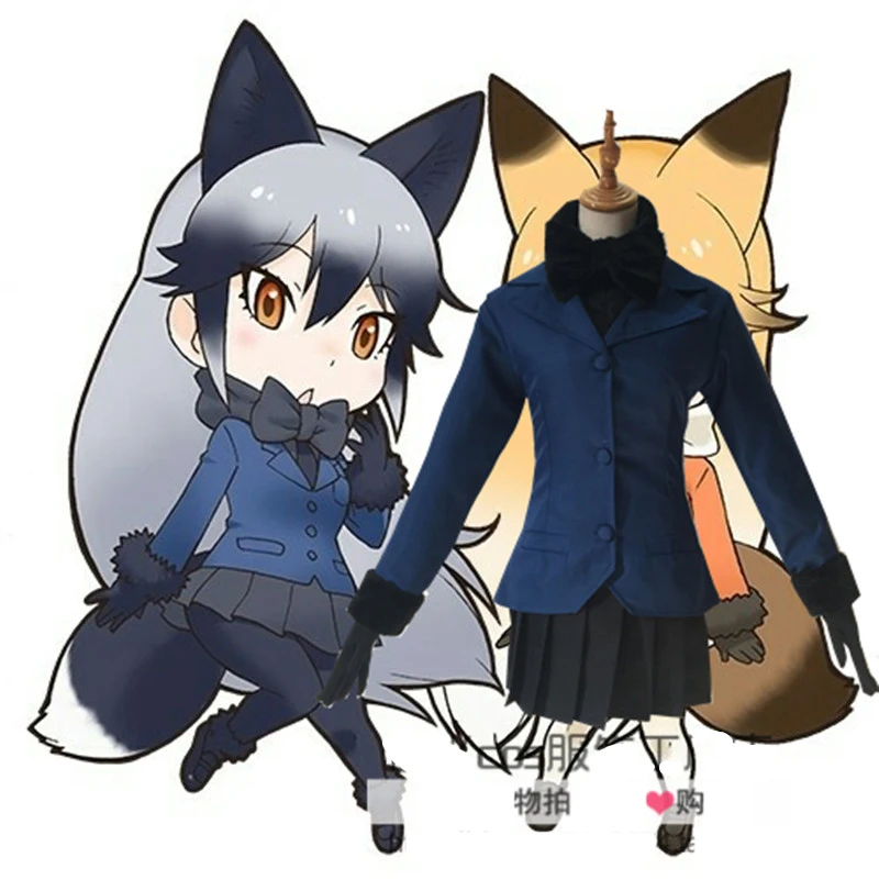 Anime! Kemono Friends Silver fox Arctic fox piękne mundury przebranie na karnawał Halloween strój wielkanocny wykonane na zamówienie darmowa wysyłka