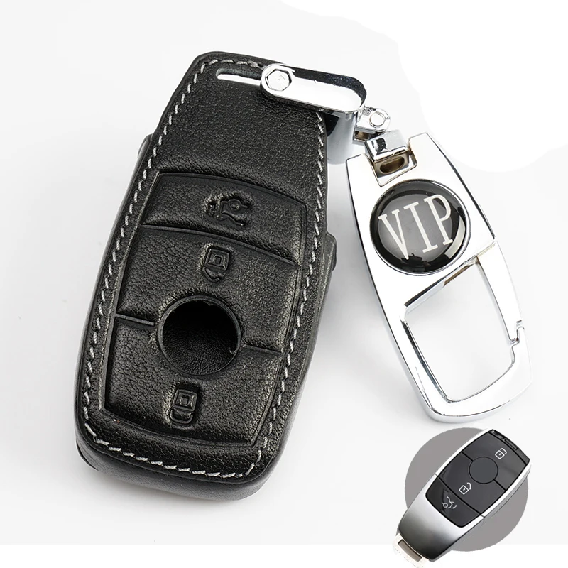 For Mercedes Benz New E Class E200 E260 E300 E320 Car Remote Key Case Shell Leather Protective Cover Fob Holder Styling | Автомобили и