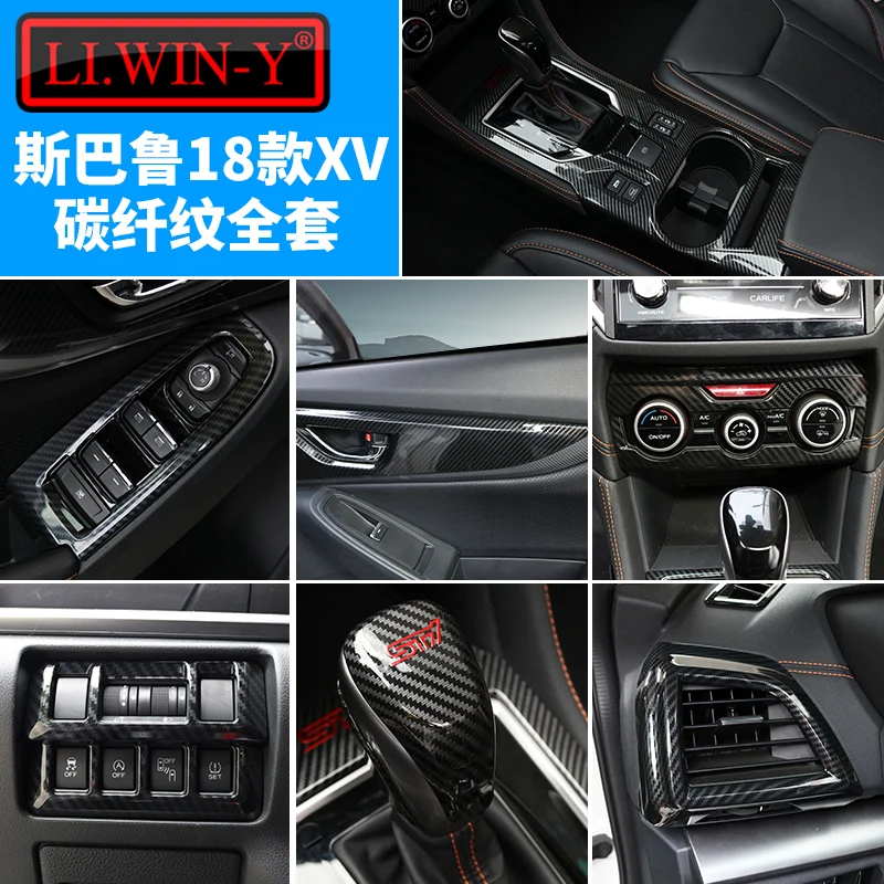

High quality carbon fiber central control panel gear panel car interior set For Subaru XV 2018-2019 Car Styling Car-covers