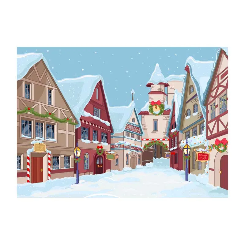 Cartoon picture Christmas photo backgrounds fabric photography backdrop for family studio portrait background | Электроника