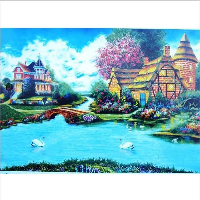 Пейзаж бумага головоломки 500 штук для взрослых развивающая игрушка DIY живопись