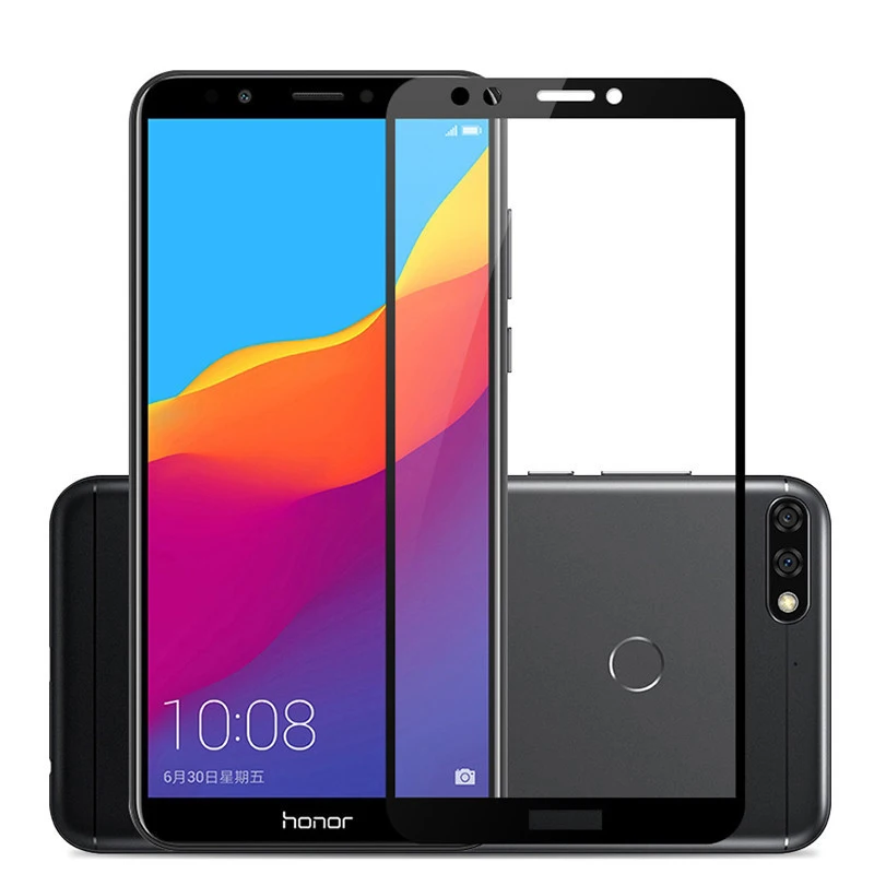Полностью клеящееся закаленное стекло для Huawei Y7 Prime 2018 защитная пленка экрана