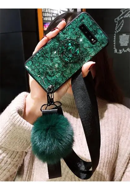 Green Bracket Riband Мрамор Блестящий силиконовый чехол для samsung Galaxy S10 плюс S10E S9 S8 S7 Edge Note 8 9 крышка на A10 A20 Core A20E A30 A40 A50 A70 - Цвет: Green Bracket Riband