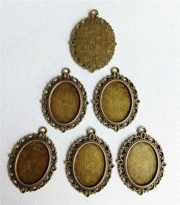 30 шт./лот очень хорошее старинное серебро 18*25 мм внутренний размер камея кабошон