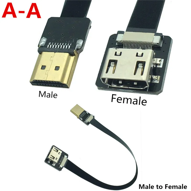 

FPV HDMI-совместимый тип А папа к HDMI-совместимый мама HDTV FPC плоский кабель для мультикоптера аэрофотосъемки 5 см-100 см
