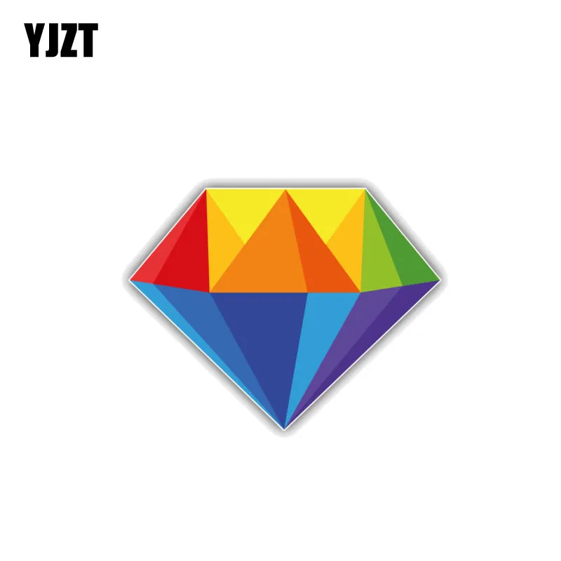 

YJZT 11CM*8.5CM Creative Diamond Gay Rainbow Car Sticker PVC Decal 12-0955