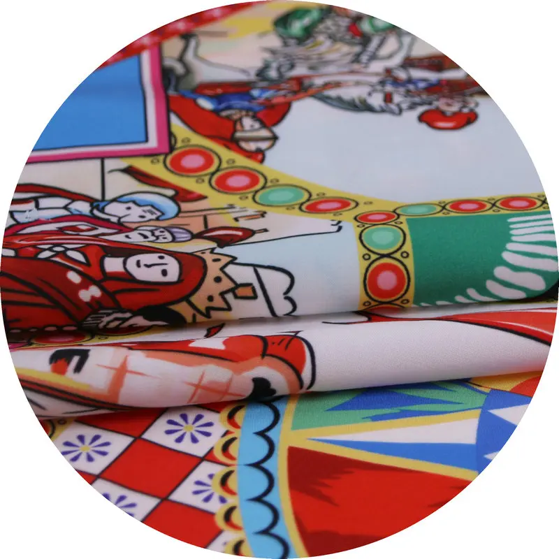 

155x145cm square cartoon printing fabric drape handmade DIY dress cheongsam pajamas fabric scarf material polyester fabric