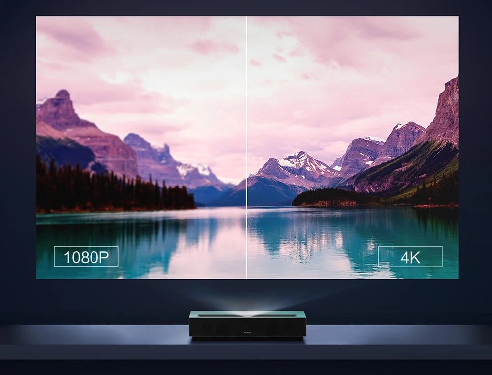 Xiaomi Fengmi 4k Laser Projector Cinema 150 Inch ALPD Light Source 4K 3D 2GB 64GB bluetooth 4.0 MIUI TV Projector Speaker