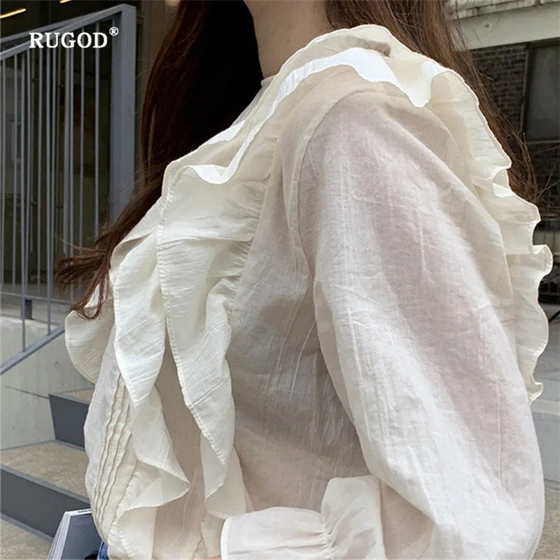 RUGOD Новое поступление женская блузка с рюшами на лямках сзади летняя