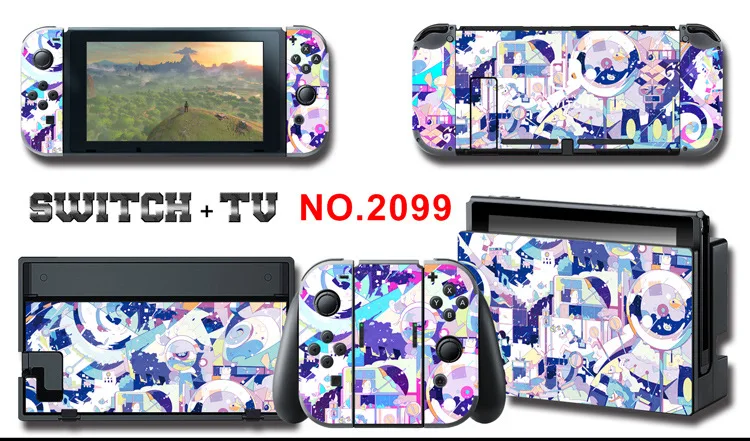 Для nintendo Switch Pain sticker консоль Dock Joy Con полное покрытие цветной бумажной кожи Закаленное стекло протектор экрана от 2000-2305