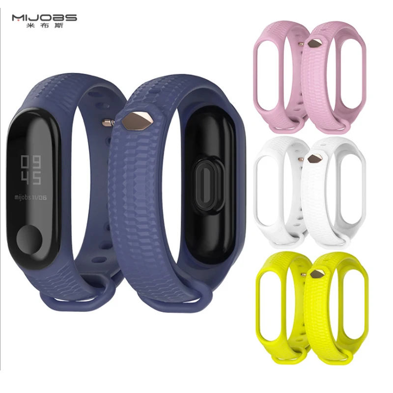 Силиконовый удобный ремешок Mijobs для mi band 3 модный на запястье Xiaomi Mi Band умные