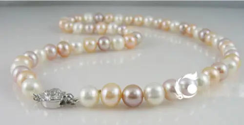 Ожерелье из пресноводного жемчуга 7 8 мм 18 дюймов|freshwater pearl necklace|fashion necklacemulticolor