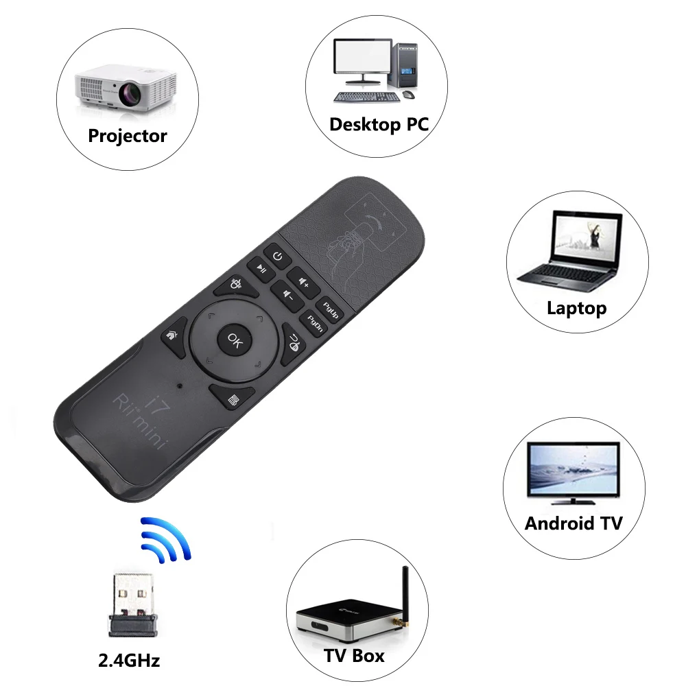 Пульт дистанционного управления Rii Mini i7 2 4G 10 шт. пульт ДУ для Android TV Box Smart PC X92 X96mini H96