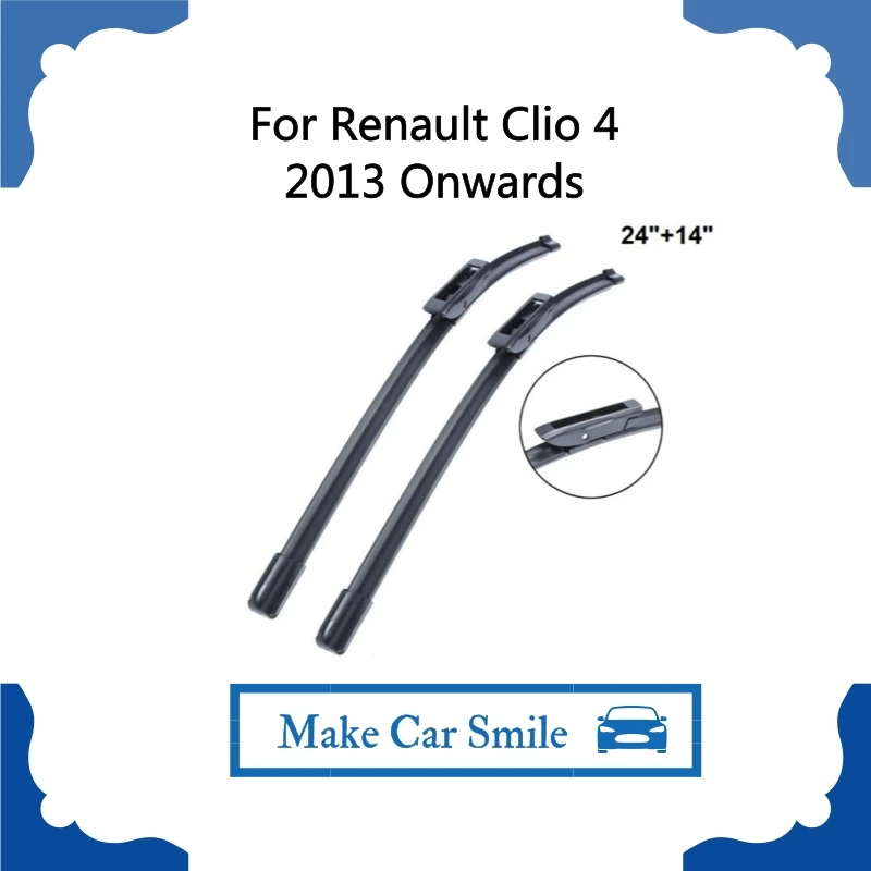 

Щетка стеклоочистителя для Renault Clio 4, 24 дюйма + 14 дюймов, 2 шт., лобовое стекло, новинка 2013 года, автомобильные аксессуары из натурального каучу...