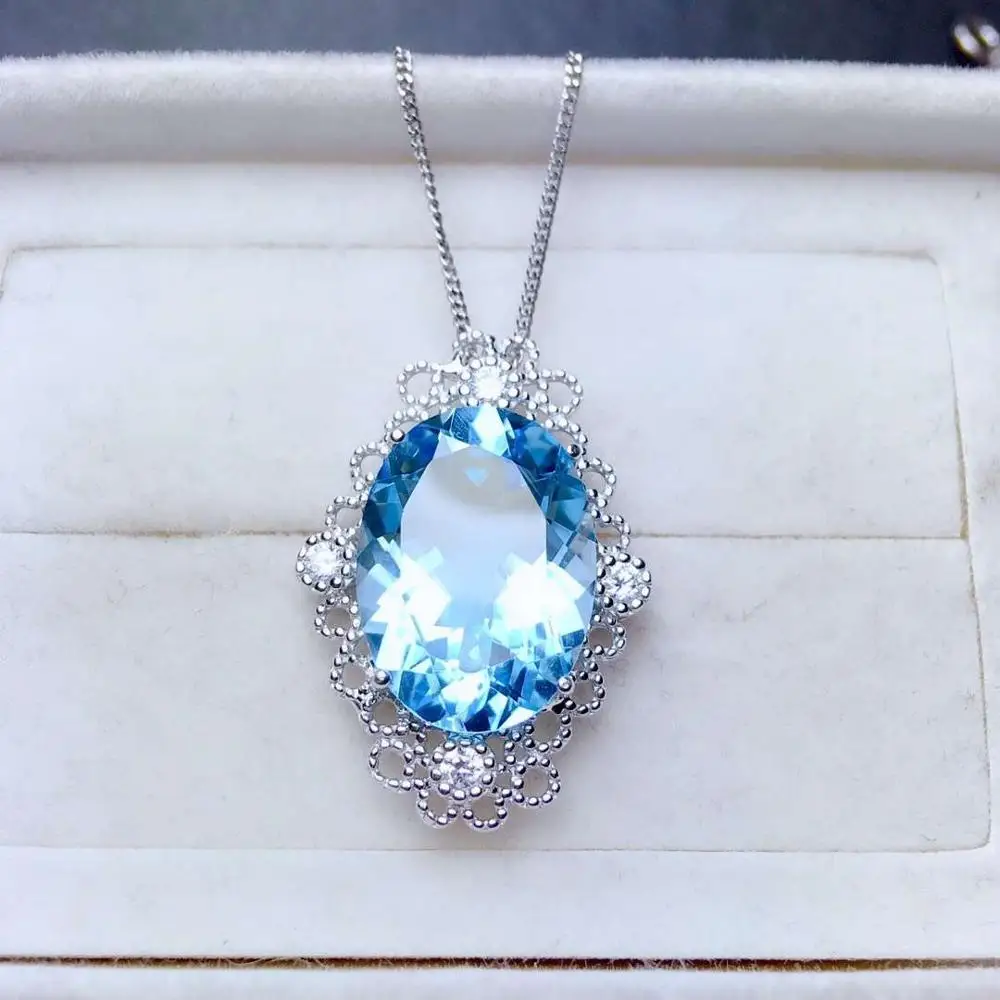 

Топаз драгоценный камень кулон для ожерелья с серебряными ювелирными изделиями для женщин большой размер хорошее ремесло лучший подарок стиль