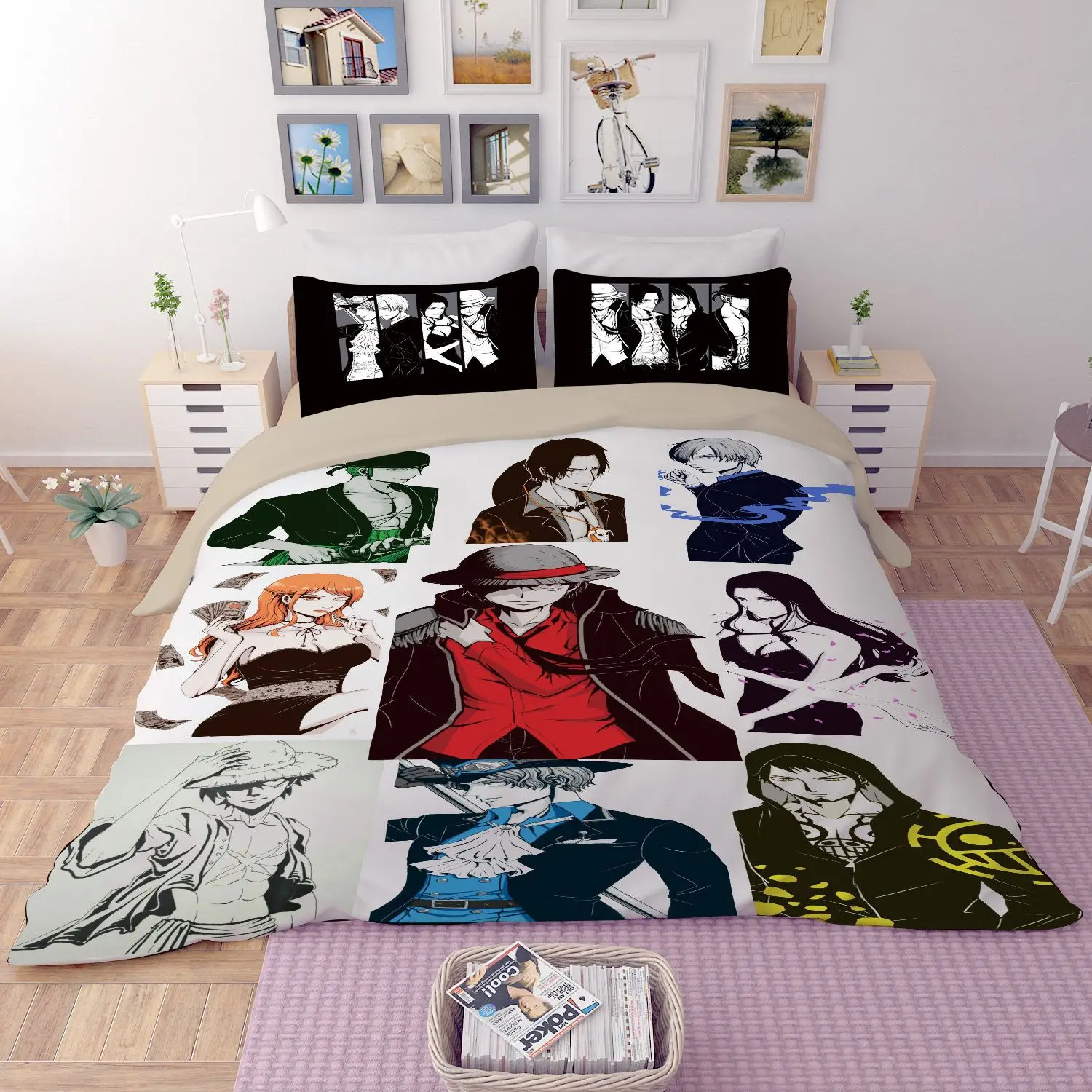 Пододеяльник 3D Одна деталь Луффи Зоро игрушки Санджи и нами постельного белья