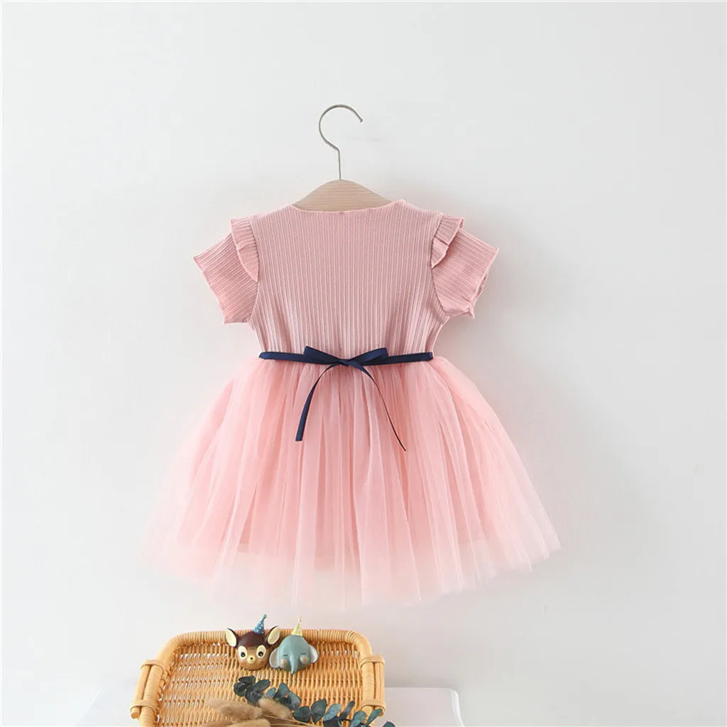 2019 комплект одежды для маленьких девочек Ruched лоскутное кролик Тюлевая юбка