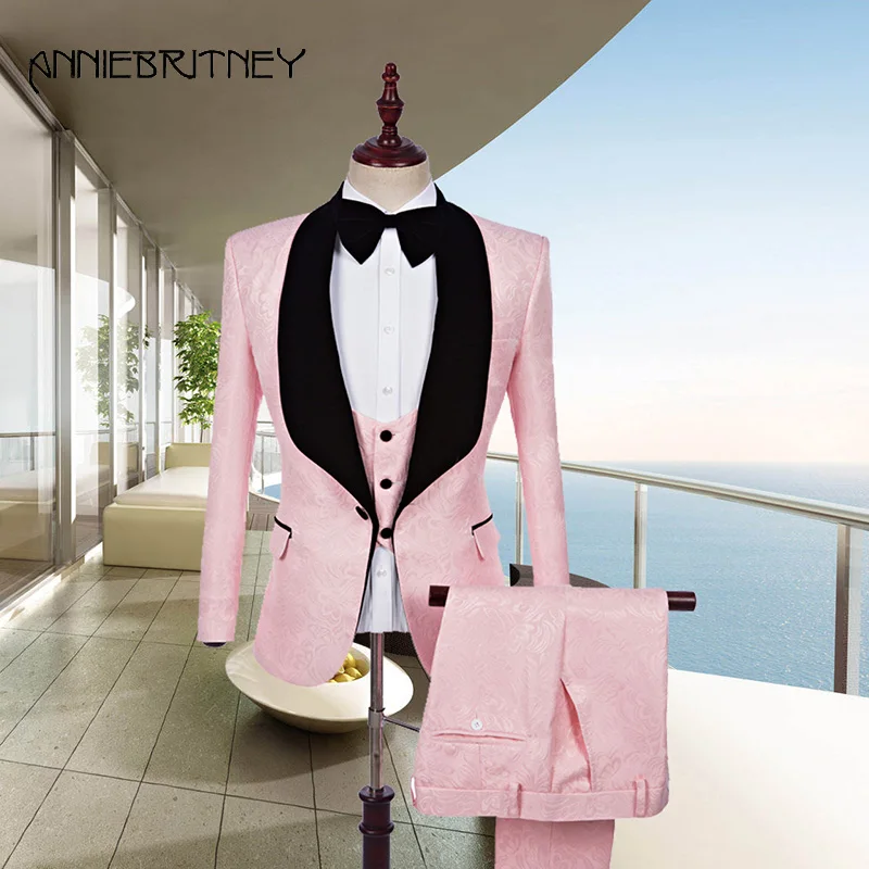 Новые реальные фотографии мужские свадебные костюмы Slim Fit 3 шт смокинг жениха двубортный Лучший мужской костюм в деловом стиле