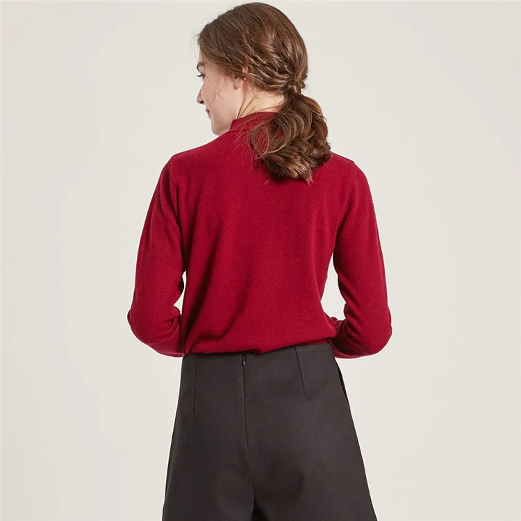 new fashion wool knit women half-high collar H-straight pullover sweater apricot 6colors M/L/XL | Женская одежда