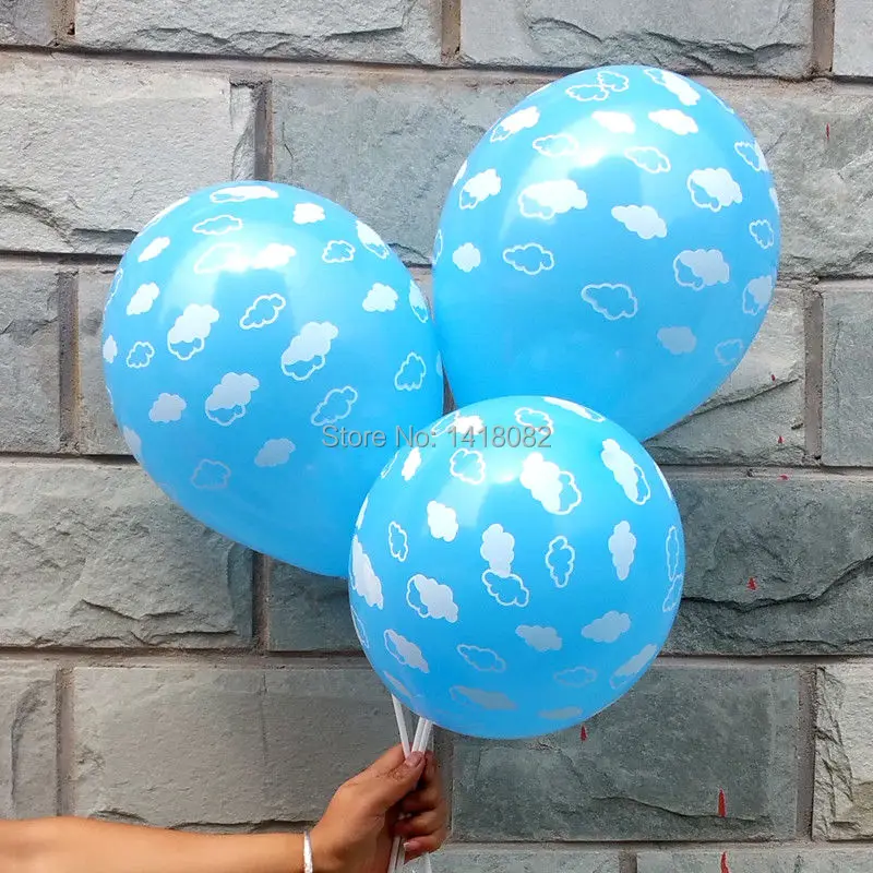 

30pcs /lot Blue and pink Clouds balloon 12inch round balloon toys for children birthday party supplies