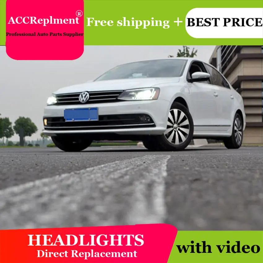 Автомобильный Стайлинг для VW Jetta MK6 фары светодиодный GTI drl Объектив Двойной Луч H7