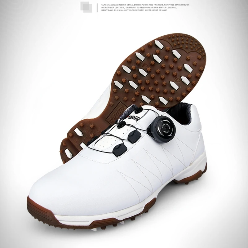 Pgm/Женская обувь для гольфа с вращающейся пряжкой дышащая из мягкой кожи Женская