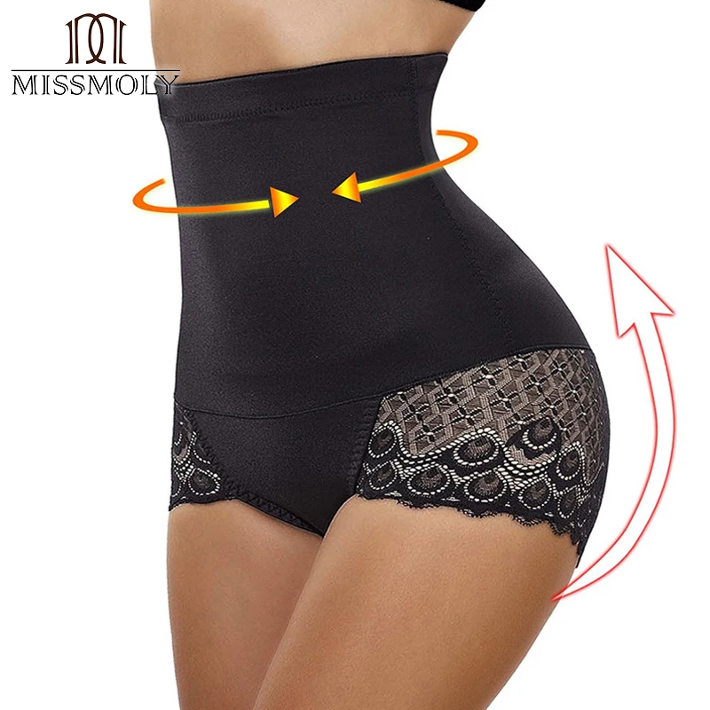 

Miss Moly Women High Waist Tummy Control Shapewear Body Shaper Lace Seamless Panties Slimming Cincher Corset Waist Trainer