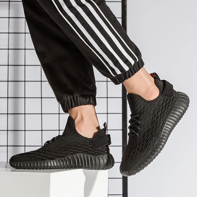 Spring Black Men's Casual Shoes Lace-Up Male Flat Footwear Comfortable Non-Slip Platform Mesh Sneaker Men Tenis Masculino Adulto |