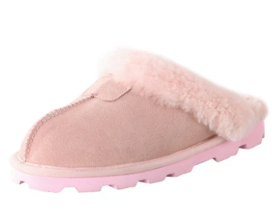 Wool winter slippers fur one piece lovers at home thermal women's shoes | Обувь