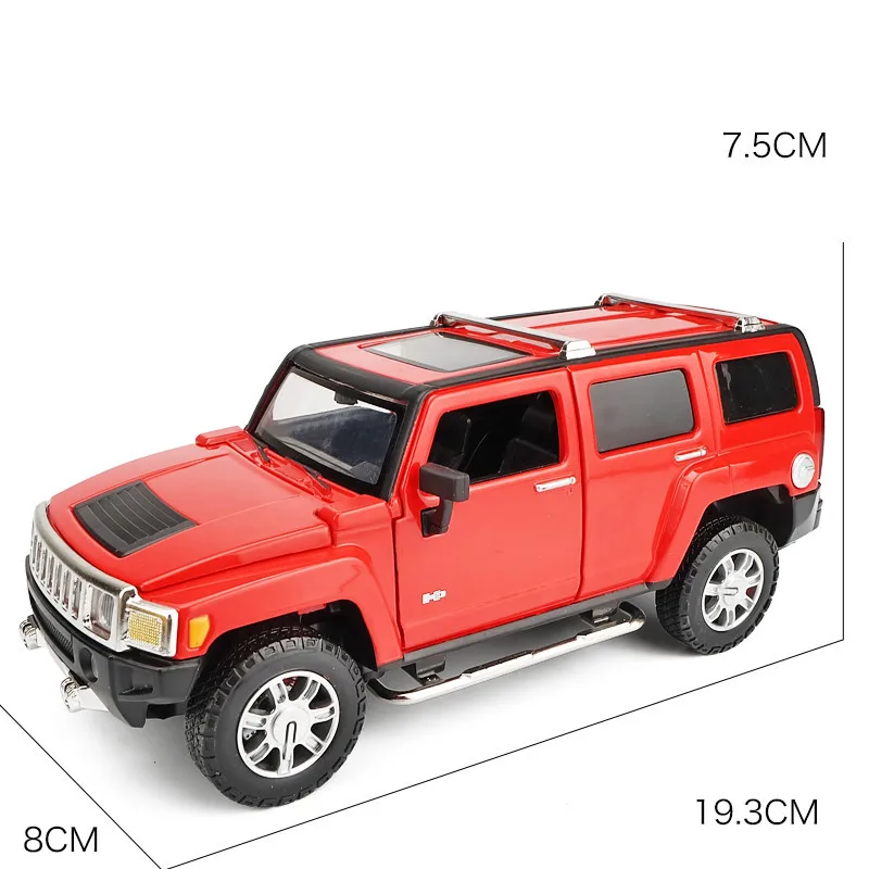 Модель автомобиля из цинкового сплава Hummer H3 1:24 металлическая модель звукового и