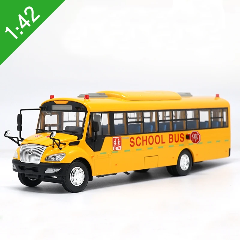 Масштаб 1:42 Американский школьный автобус ZK6109DX Литые металлические модели