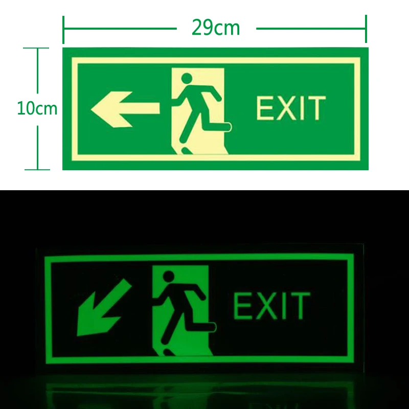 10CM X29CM Luminous Tape Self-adhesive Glow In Dark Sticker For Exit Sign Walls Safety Stage Night Vision Home Decoration Tape