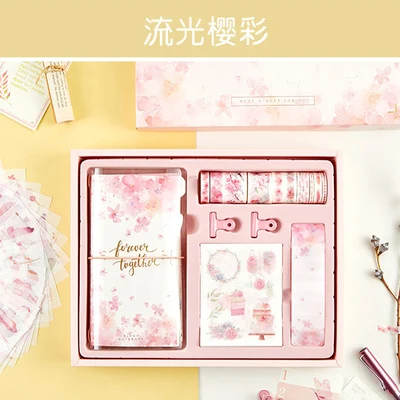 Sakura Милый набор блокнотов INS стиль блокнот Набор Kawaii планировщик креативный лучший подарок набор школьных принадлежностей пуля аксессуары для журналов - Цвет: Sakura