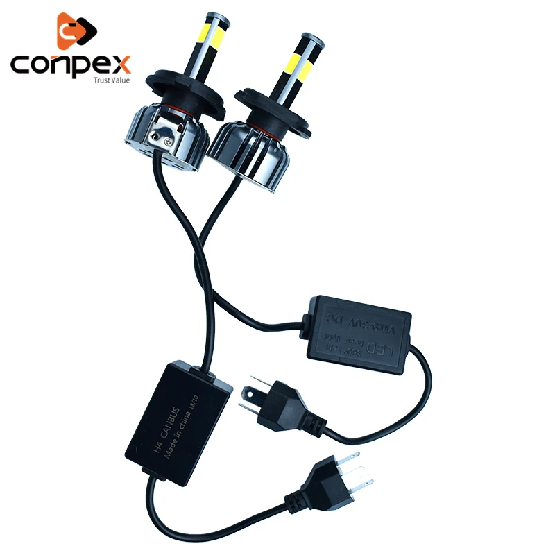 Conpex 12v 35w 7000lm автомобиля фары для авто светодиодный canbus 4 боковой свет cob для Fiat Tipo 500 500c Punto stilo bravo siena